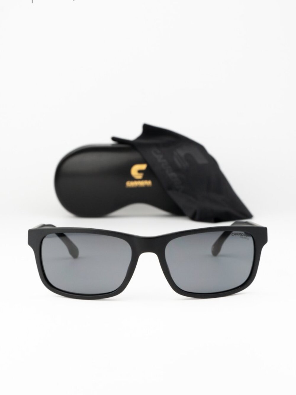 Carrera Men Sunglasses Black Grey Polarized Rectangle CARRERA 299/S 0003/M9 NEW